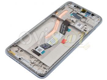 Pantalla completa IPS LCD con marco blanco / plateado para Xiaomi Redmi Note 8 Pro, M1906G7
